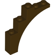 Lego kostka (kostička) 1x5x4 oblouk, tmavě hnědá (4518606, 6075065, 6209722)